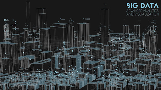 Complex geospatial data showing an abstract social sorting visualization