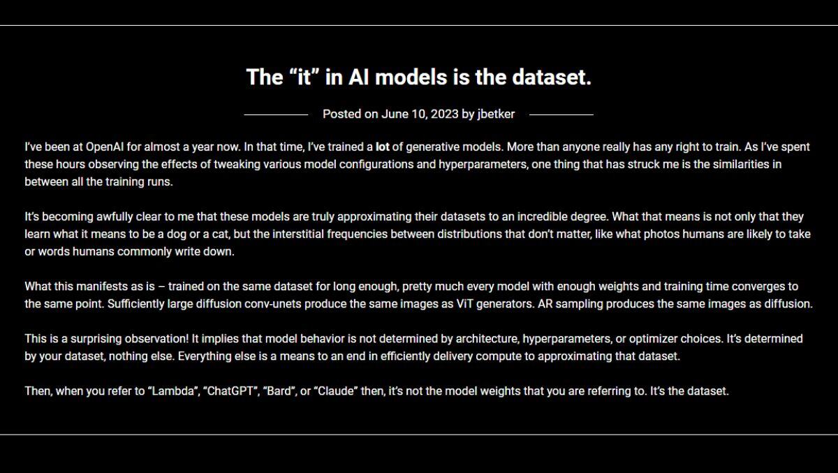 Example of a community discussion "The it in AI models"